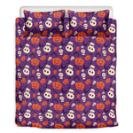 Funny Halloween Pumpkin Pattern Print Duvet Cover Bedding Set