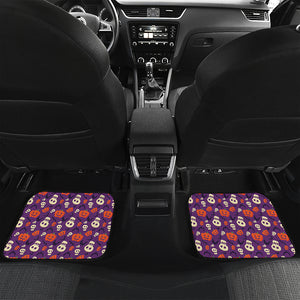 Funny Halloween Pumpkin Pattern Print Front and Back Car Floor Mats