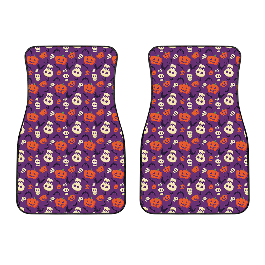 Funny Halloween Pumpkin Pattern Print Front Car Floor Mats