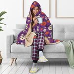 Funny Halloween Pumpkin Pattern Print Hooded Blanket
