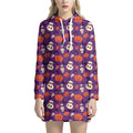 Funny Halloween Pumpkin Pattern Print Pullover Hoodie Dress