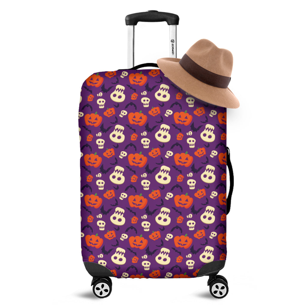 Funny Halloween Pumpkin Pattern Print Luggage Cover