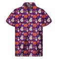 Funny Halloween Pumpkin Pattern Print Men's Short Sleeve Shirt