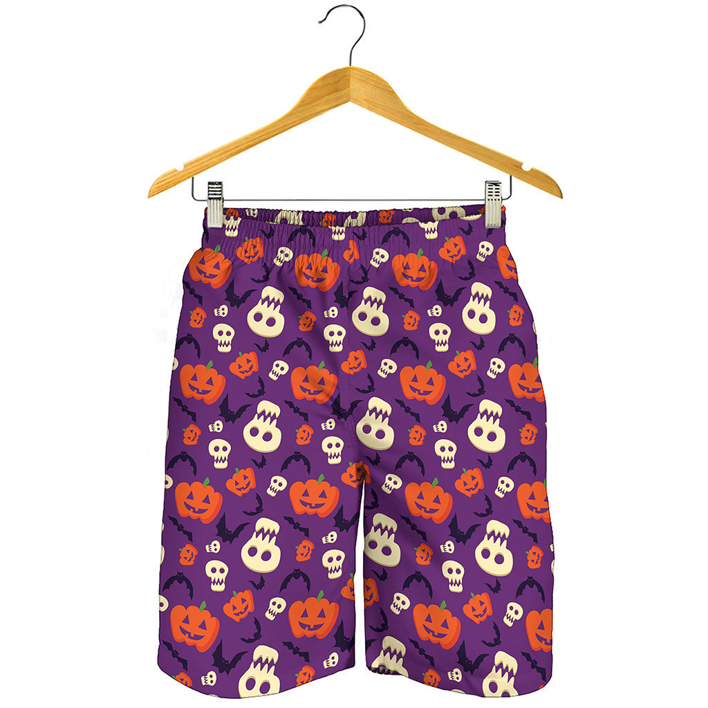 Funny Halloween Pumpkin Pattern Print Men's Shorts