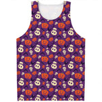 Funny Halloween Pumpkin Pattern Print Men's Tank Top