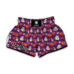 Funny Halloween Pumpkin Pattern Print Muay Thai Boxing Shorts