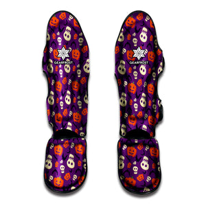 Funny Halloween Pumpkin Pattern Print Muay Thai Shin Guard