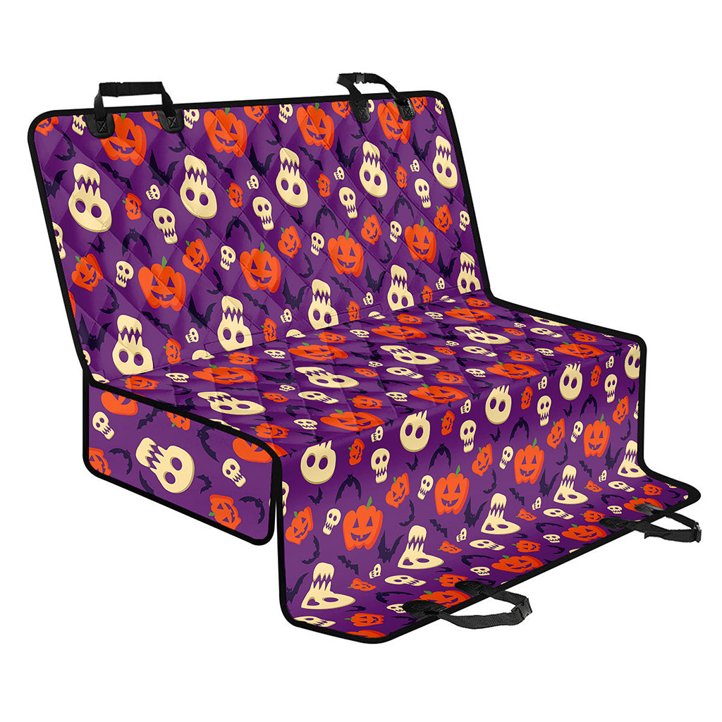 Funny Halloween Pumpkin Pattern Print Pet Car Back Seat Cover