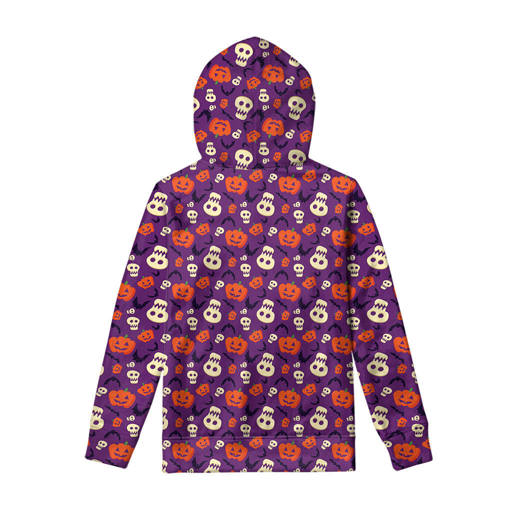 Funny Halloween Pumpkin Pattern Print Pullover Hoodie