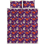 Funny Halloween Pumpkin Pattern Print Quilt Bed Set