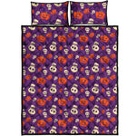 Funny Halloween Pumpkin Pattern Print Quilt Bed Set