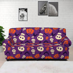 Funny Halloween Pumpkin Pattern Print Sofa Cover