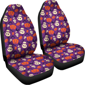 Funny Halloween Pumpkin Pattern Print Universal Fit Car Seat Covers