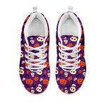 Funny Halloween Pumpkin Pattern Print White Sneakers