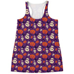Funny Halloween Pumpkin Pattern Print Women's Racerback Tank Top
