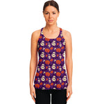 Funny Halloween Pumpkin Pattern Print Women's Racerback Tank Top