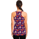 Funny Halloween Pumpkin Pattern Print Women's Racerback Tank Top