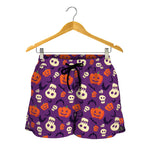 Funny Halloween Pumpkin Pattern Print Women's Shorts