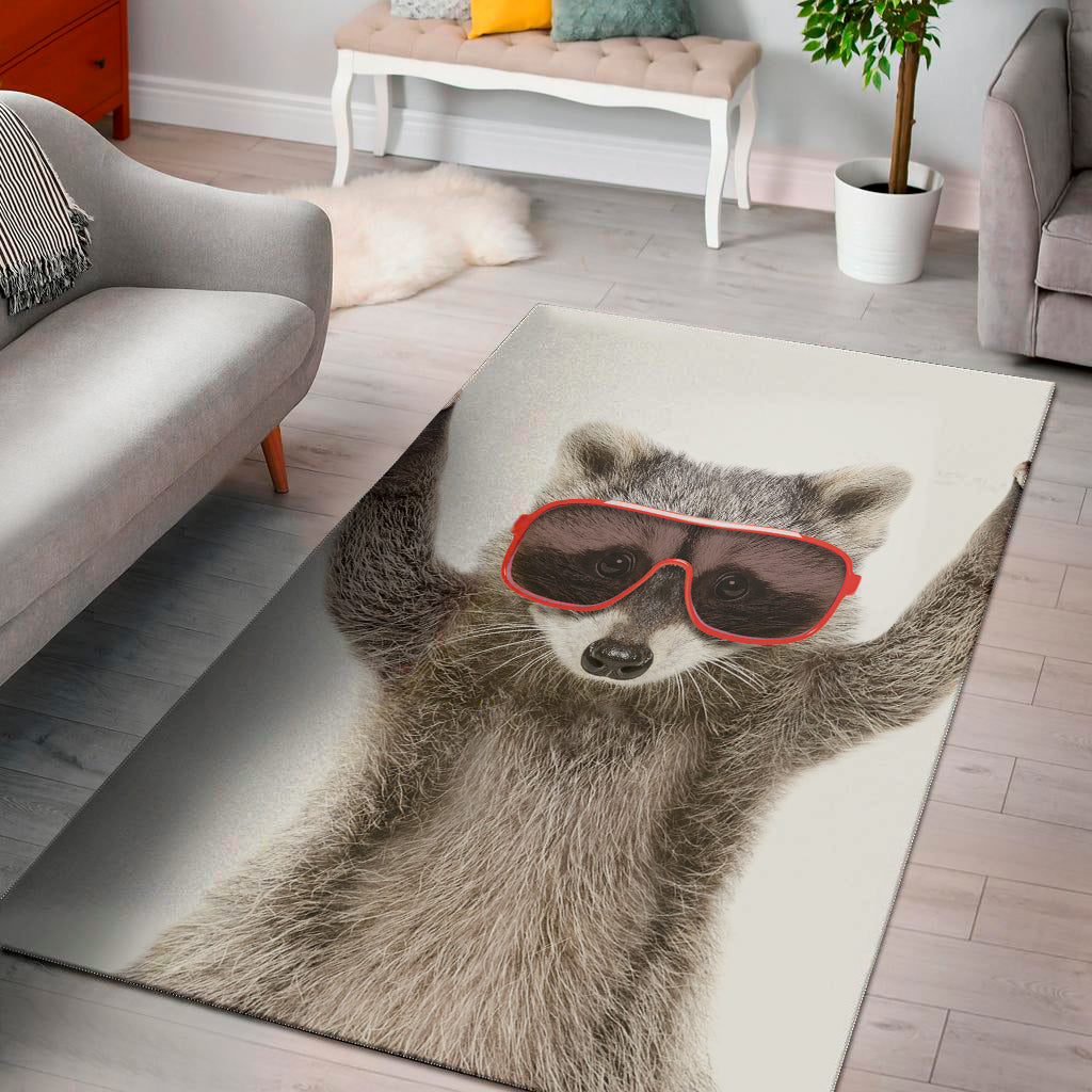 Funny Raccoon Print Area Rug