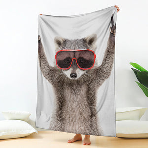 Funny Raccoon Print Blanket