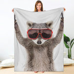 Funny Raccoon Print Blanket