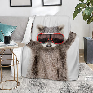 Funny Raccoon Print Blanket