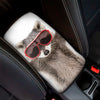 Funny Raccoon Print Car Center Console Cover