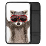 Funny Raccoon Print Car Center Console Cover