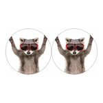 Funny Raccoon Print Car Coasters