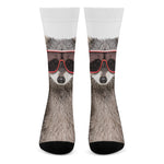 Funny Raccoon Print Crew Socks