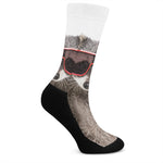 Funny Raccoon Print Crew Socks