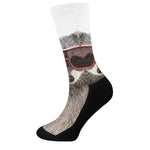 Funny Raccoon Print Crew Socks