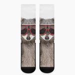 Funny Raccoon Print Crew Socks