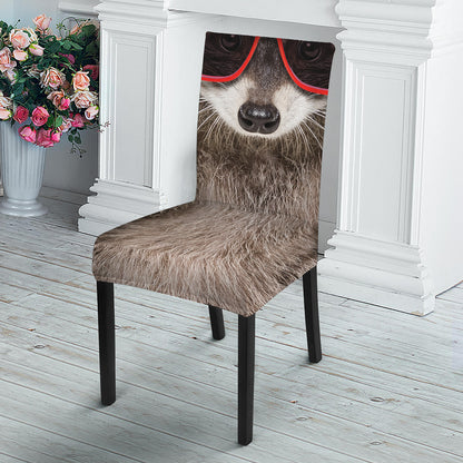 Funny Raccoon Print Dining Chair Slipcover