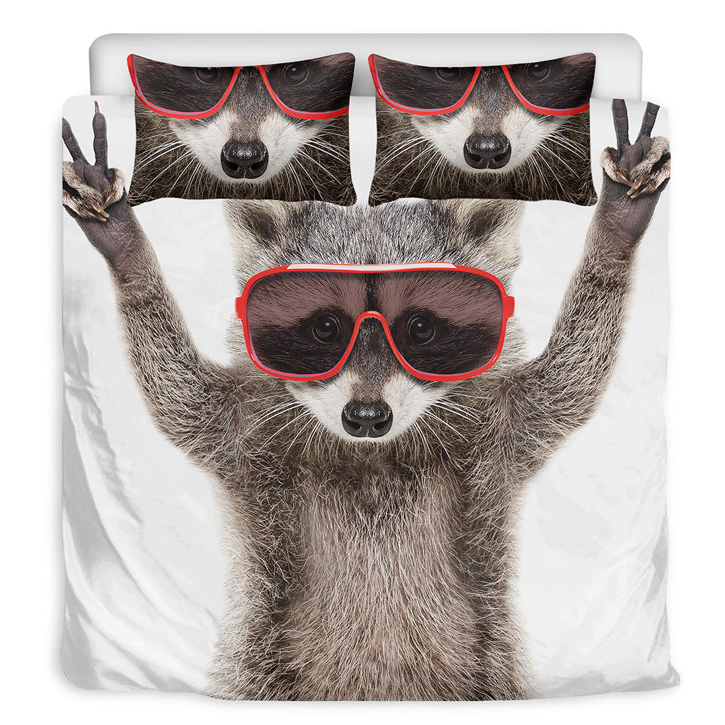 Funny Raccoon Print Duvet Cover Bedding Set