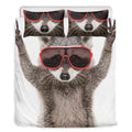 Funny Raccoon Print Duvet Cover Bedding Set