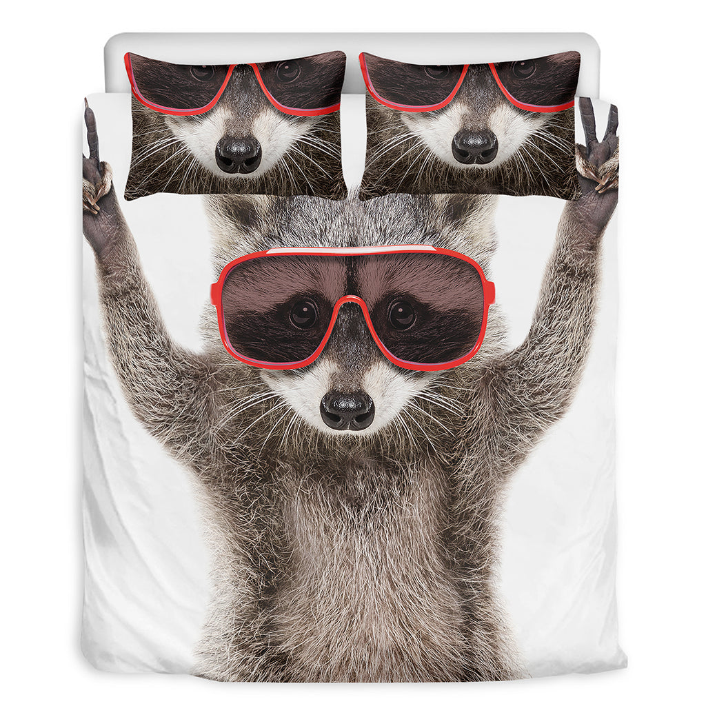 Funny Raccoon Print Duvet Cover Bedding Set