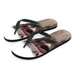 Funny Raccoon Print Flip Flops