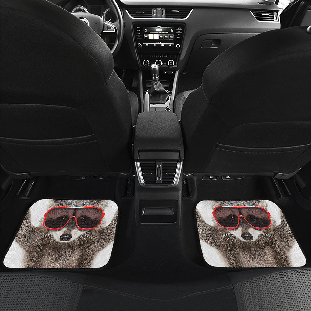 Funny Raccoon Print Front and Back Car Floor Mats