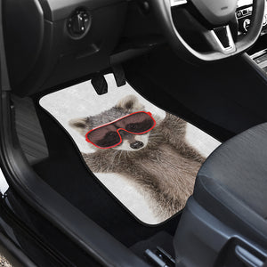 Funny Raccoon Print Front and Back Car Floor Mats