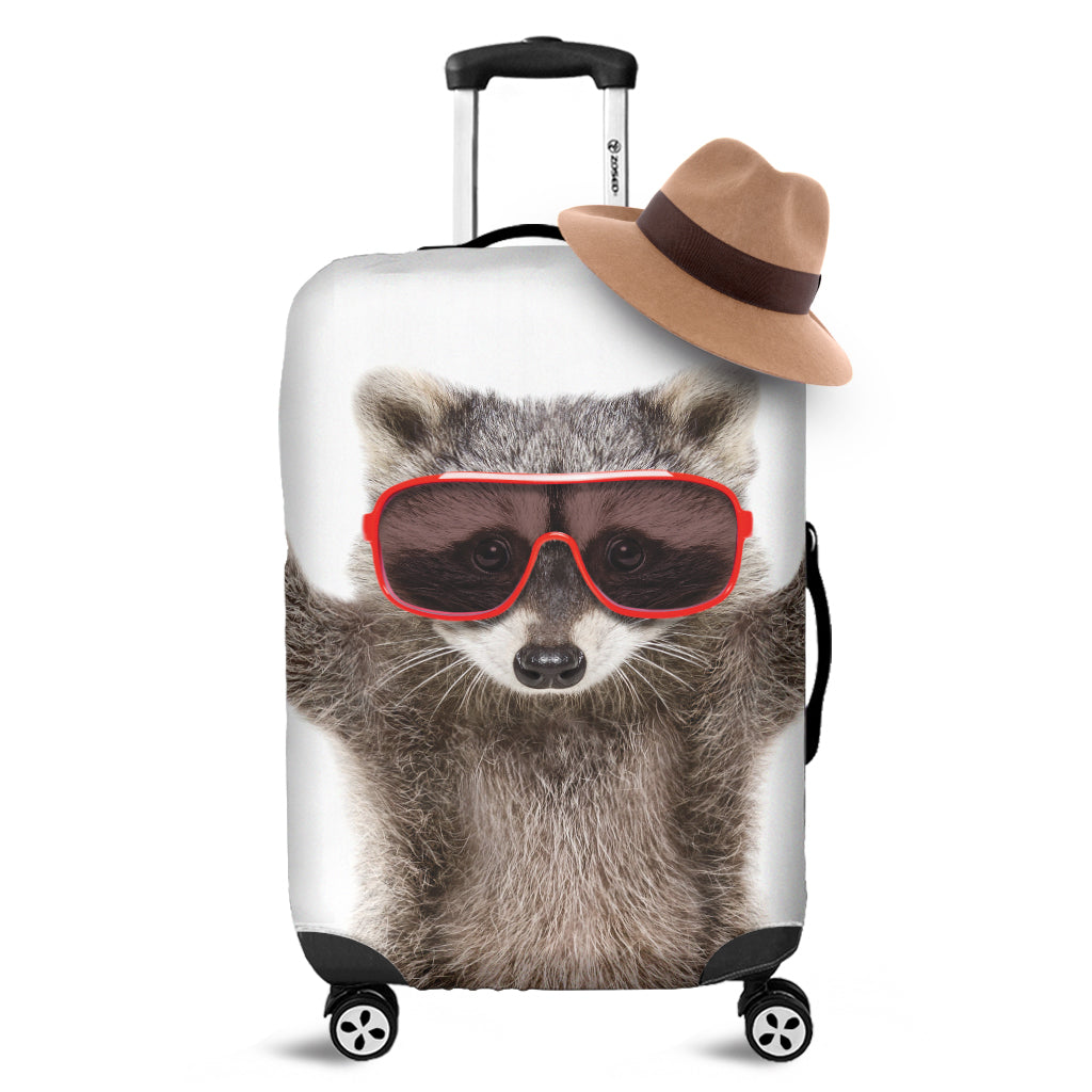 Funny Raccoon Print Luggage Cover