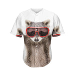 Funny Raccoon Print Men's Baseball Jersey