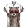 Funny Raccoon Print Men's Short Sleeve Shirt