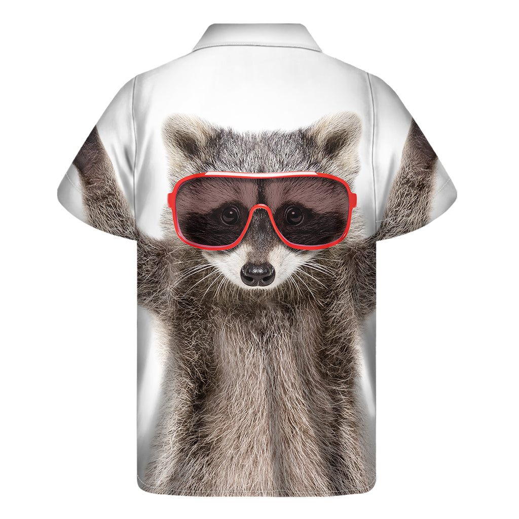 Funny Raccoon Print Men's Short Sleeve Shirt