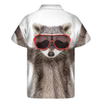Funny Raccoon Print Men's Short Sleeve Shirt