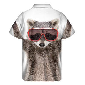 Funny Raccoon Print Men's Short Sleeve Shirt