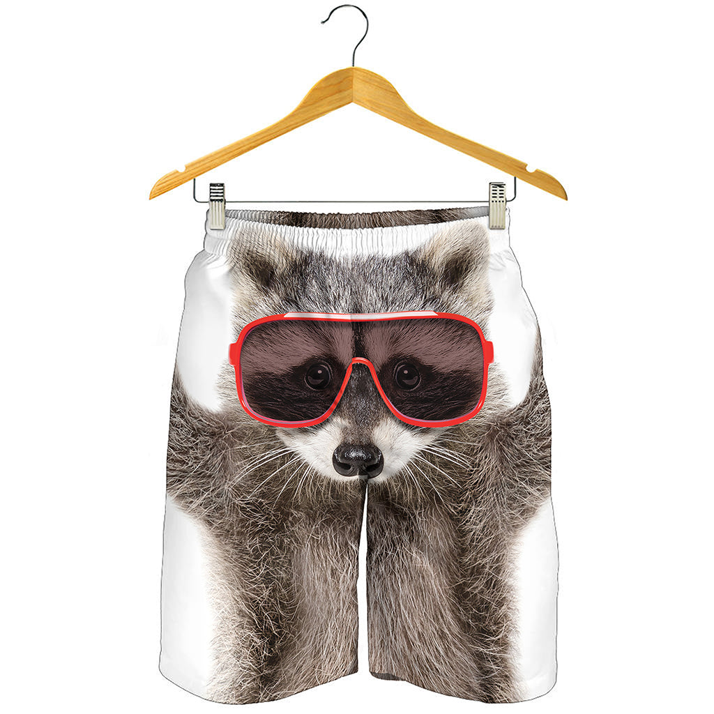 Funny Raccoon Print Men's Shorts