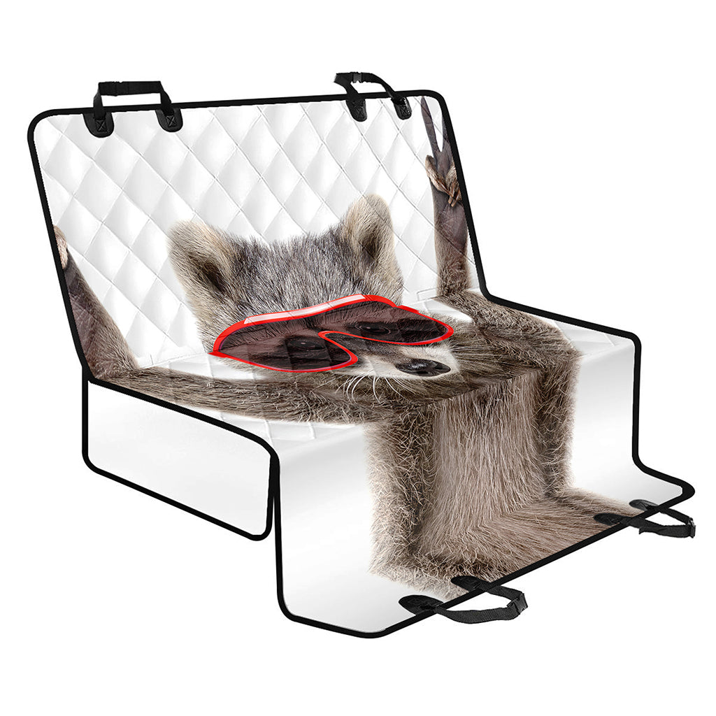 Funny Raccoon Print Pet Car Back Seat Cover