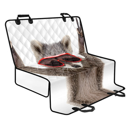 Funny Raccoon Print Pet Car Back Seat Cover