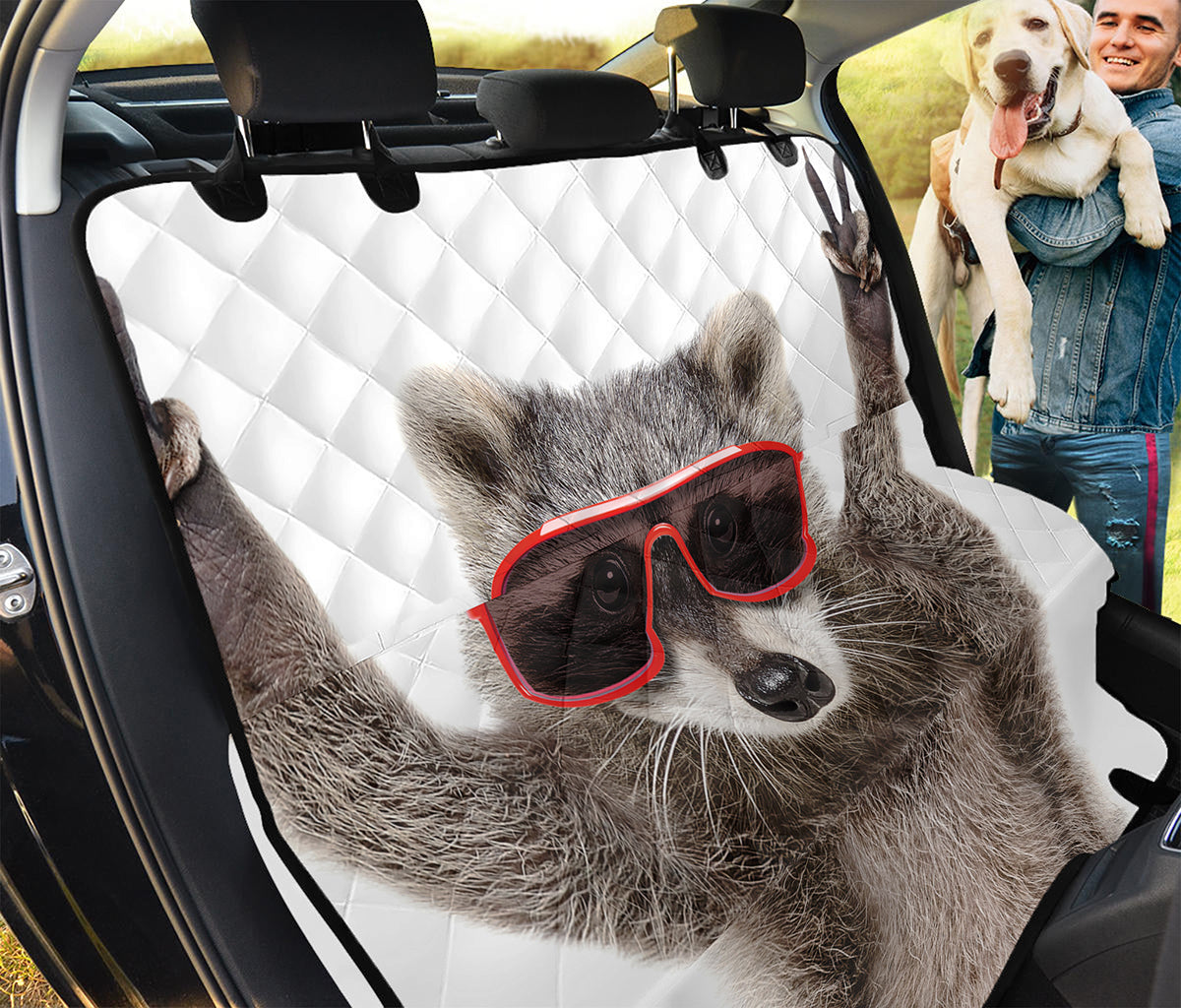 Funny Raccoon Print Pet Car Back Seat Cover